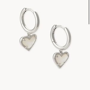 Kendra Scott Ari Heart Silver Huggie Earrings